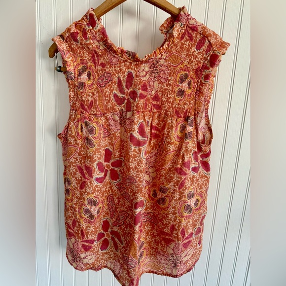 Nanette Lepore Tops - Nanette Lepore Orange Floral Blouse Size Large